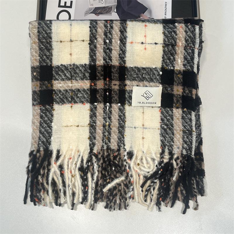 Korean Star Red Plaid Scarf for Women: Warm, Versatile, & Stylish (Autumn/Winter 2025)