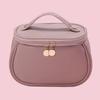 Tragbare Make-up-Tasche Damen Niedliche PU-Leder Kosmetiktaschen Große Kulturtasche für Teenager-Mädchen Geschenke Reise Rosa