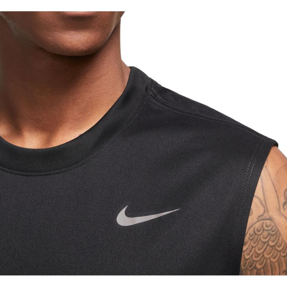 Nike Logo Print Crew Neck Sleeveless T-Shirt Men Tops Black DX0991-010