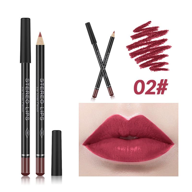 VIBELY Matte Lip Liner Pencil Waterproof Long-Lasting Smudge-Proof Precise Lip Definer Multiple Shades Single