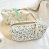 Large Capacity Blue Begonia Cosmetic Bag Travel Toiletry Organizer Makeup Pouch for Women Travel Essentials Storage Bags