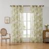Gröna blad skira gardiner, Andningsbart polyestertyg, Mjuka och eleganta insynsgardiner för vardagsrum och sovrumsinredning