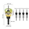 Counterbore With Adjustable Depth Stop 4 Pieces Quick Adjustable Accessories Tool Counter Sink Bit For Woodworking Carpentry