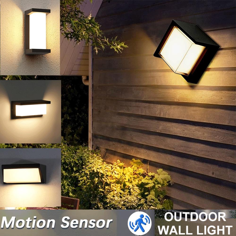 LED Wall Light With Motion Sensor 30W 16W 12W AC85-265V Outdoor Wall Light for Porch  Balcony Garden Lamp Home Lighting