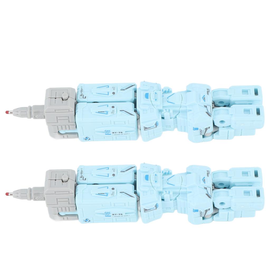 2Pcs Deformation Robot Toy Deformation Robot Pen Disassemble Student Study Stationery Light Blue