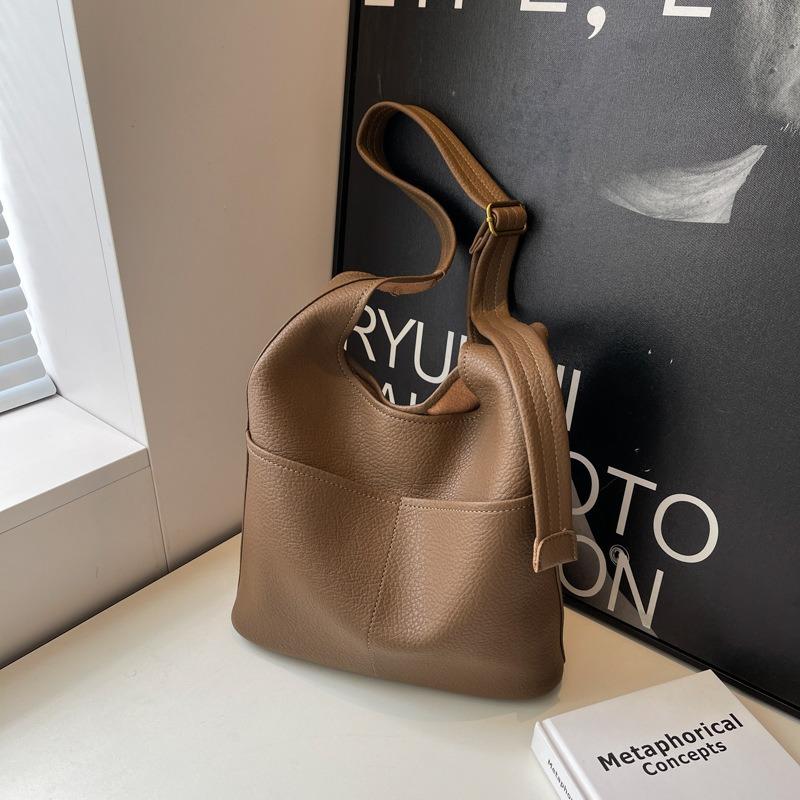 Retro new simple underarm mother bag soft leather large capacity shoulder handheld women's bag