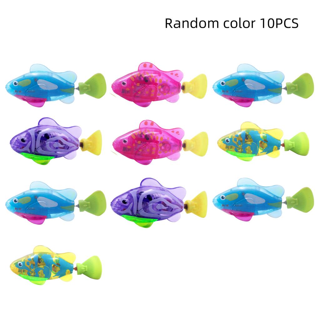 Interactive Robot Fish Toys For Cat/Dog,Activated Swimming In Water With Led Light,Swimming Bath Plastic Fish Toy Gift
