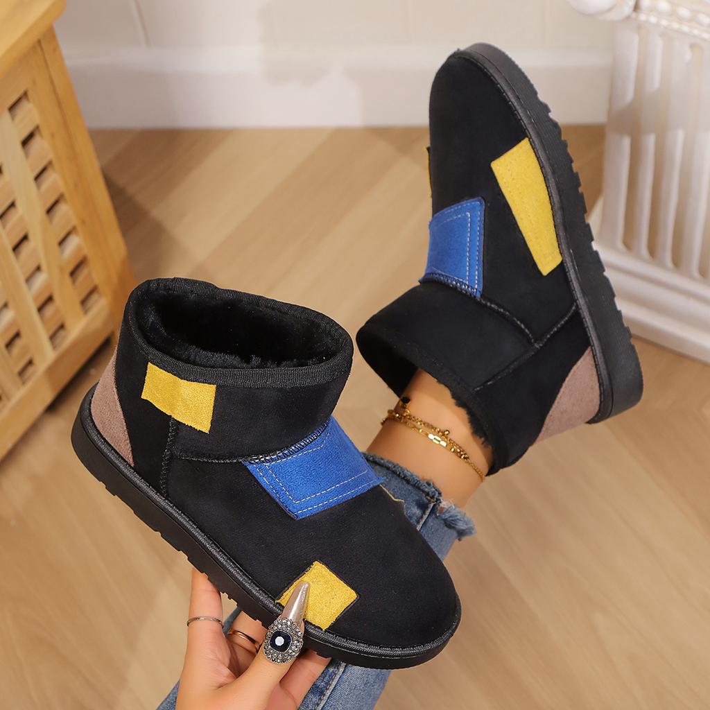 Fashion Women Winter Thickened Short Snow Boots Flat Round Toe Cotton Shoes Women Fashionable Comfortable Boots Women Zapatos De Mujer