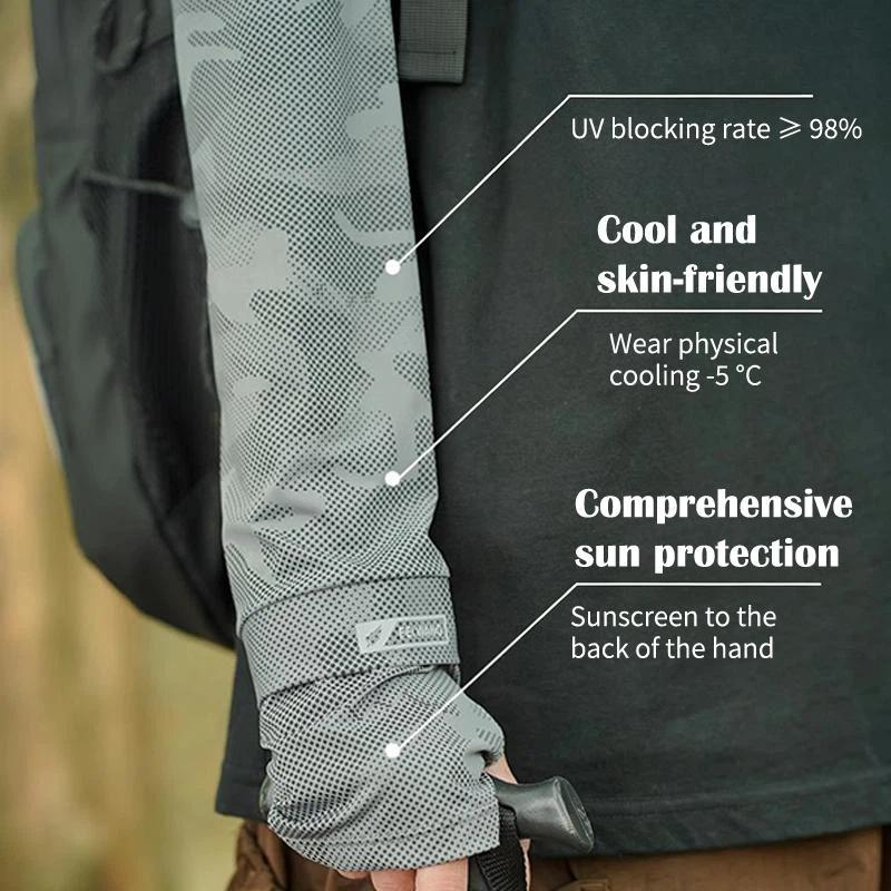 1/2Pcs Summer Ice Silk Sun Protection Face Mask Sleeves For Men Women Outdoor Sport Fishing Uv Protection Hand Cover Arm Sleeves