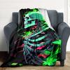 1PC Neon Skull Blanket, Throw For Sofa, Bed, Travel, Camping, Livingroom, And Bed, Printing Blanket With Soft And Warm Fabric Yy250918166
