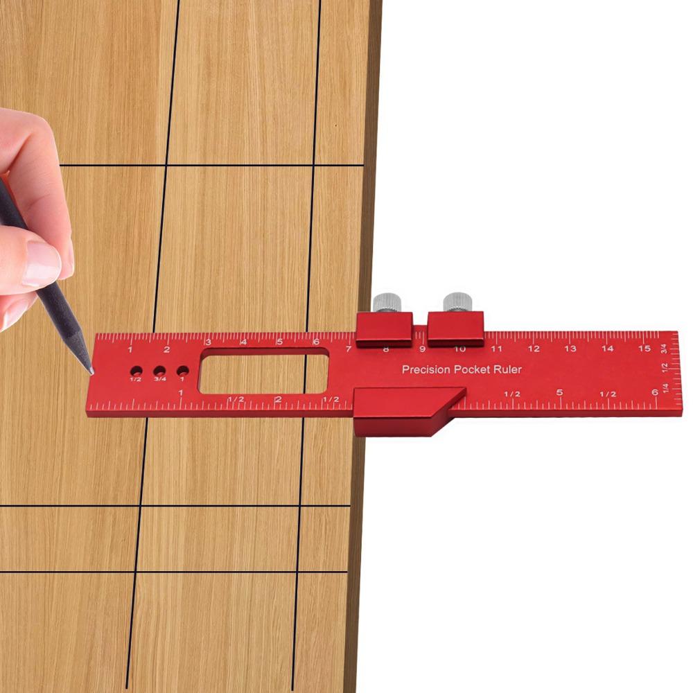 Clear Scales Woodworking Ruler 6 Inch T Type Scribing Ruler Precise Aluminum Alloy Ruler  Marking