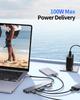 LENTION USB C 4 USB 4K 60Hz 10Gbps 100W PD Power USB Converter Slim Power Compatible with MacBook Pro iPad Pro Surface Pro and More Hub, 3.0 (Type-C),