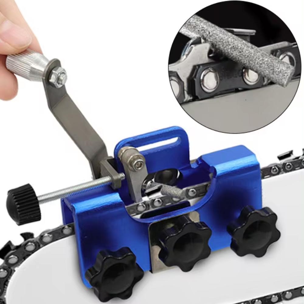 Easy Portable Chainsaw Sharpening Jig Aluminium Alloy Chainsaw Sharpener with Grinder Stones Chain Saw Drill Sharpen Tool