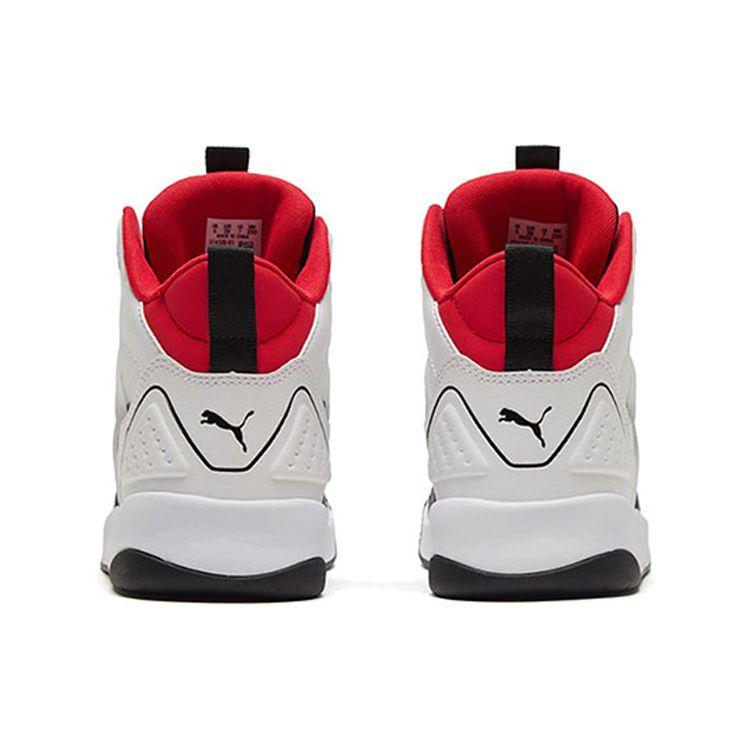 Puma Backcourt Mid White Black Red Unisex Sneakers High-Risk-Red Silver 374139-01