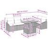 Garden Sofa Set with Storage 7 pcs Grey Poly Rattan