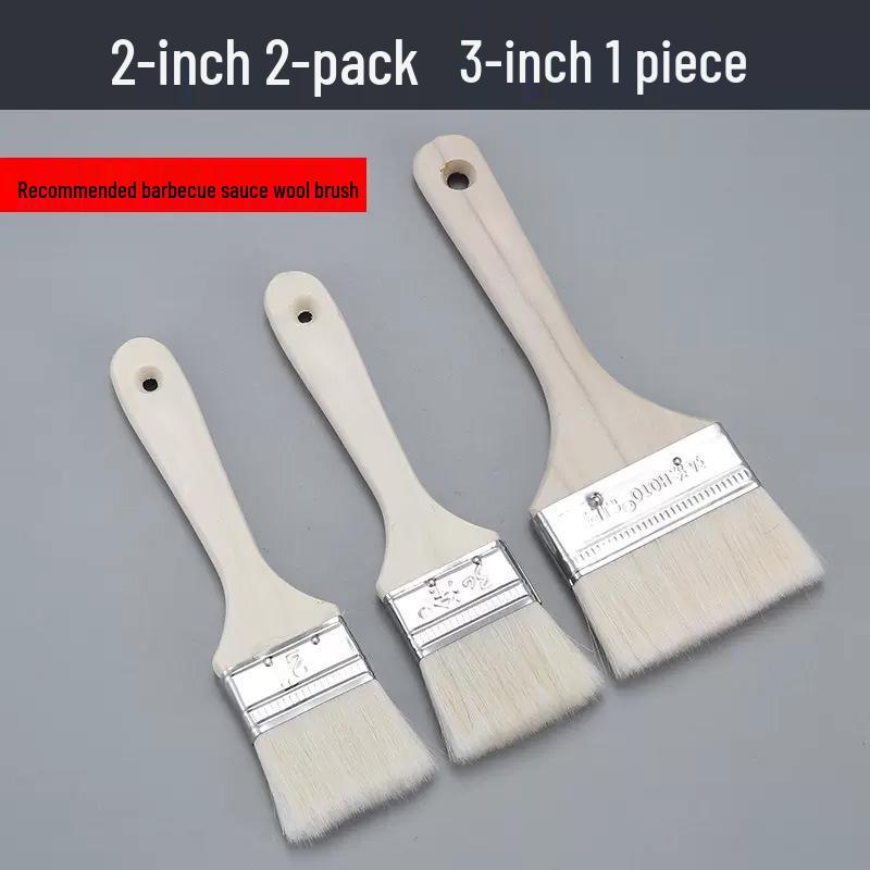 Traceless Soft Lamb Wool and Bristle Brush for Baking, Paint Coating, and Barbecue