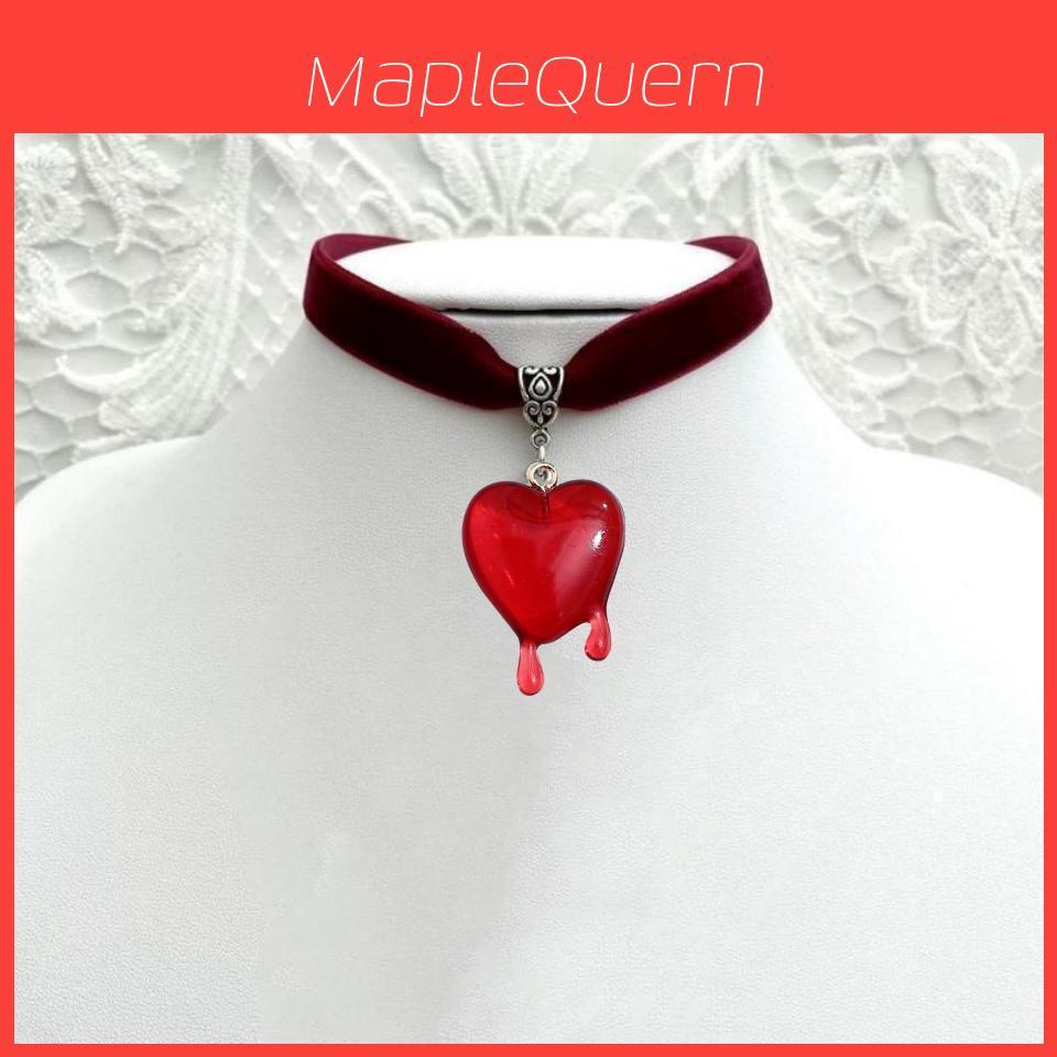 Gothic Heart Drop Necklace With Moon Pendant For Fashion Women And Men