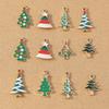10pcs Enamel Christmas Tree Snowman Pendant Charms for Jewelry Making Christmas Earrings Necklaces DIY Accessories Supplies
