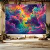 Background Fabric Bright Colors Psychedelic Clouds and Fractal Patterns Interior and Exterior Party Decorations