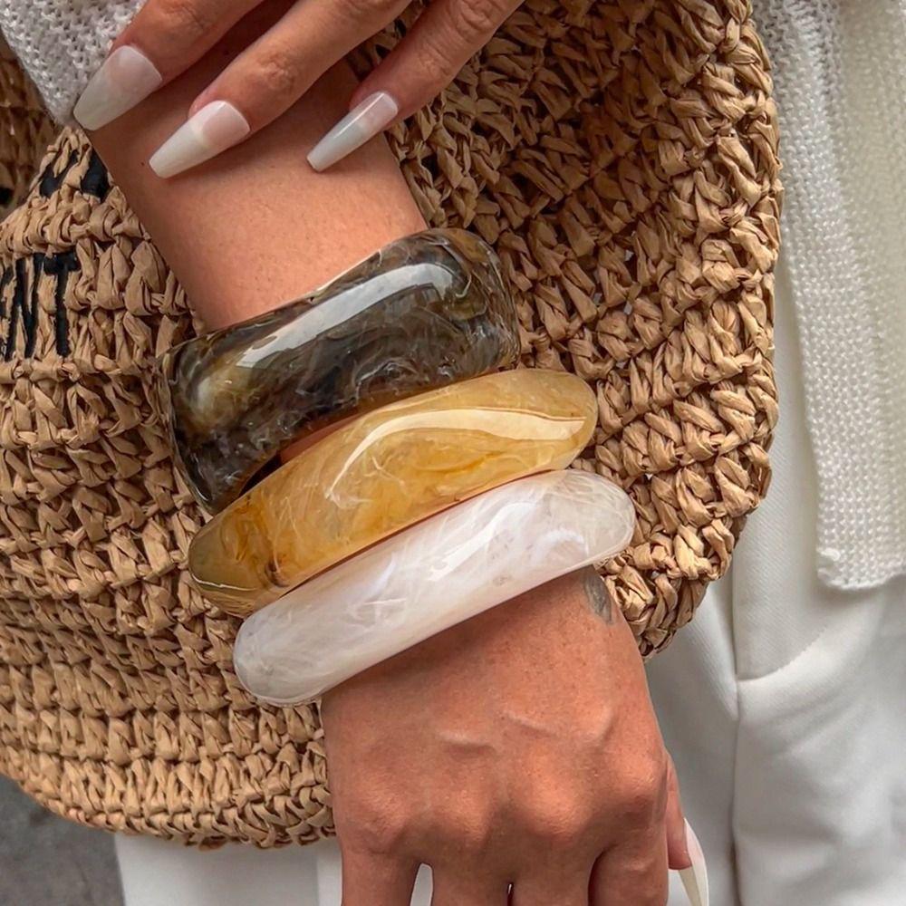 Irregular Resin Acrylic Bracelets Geometric Lady's Bracelet New Chunky Bangles  Gifts