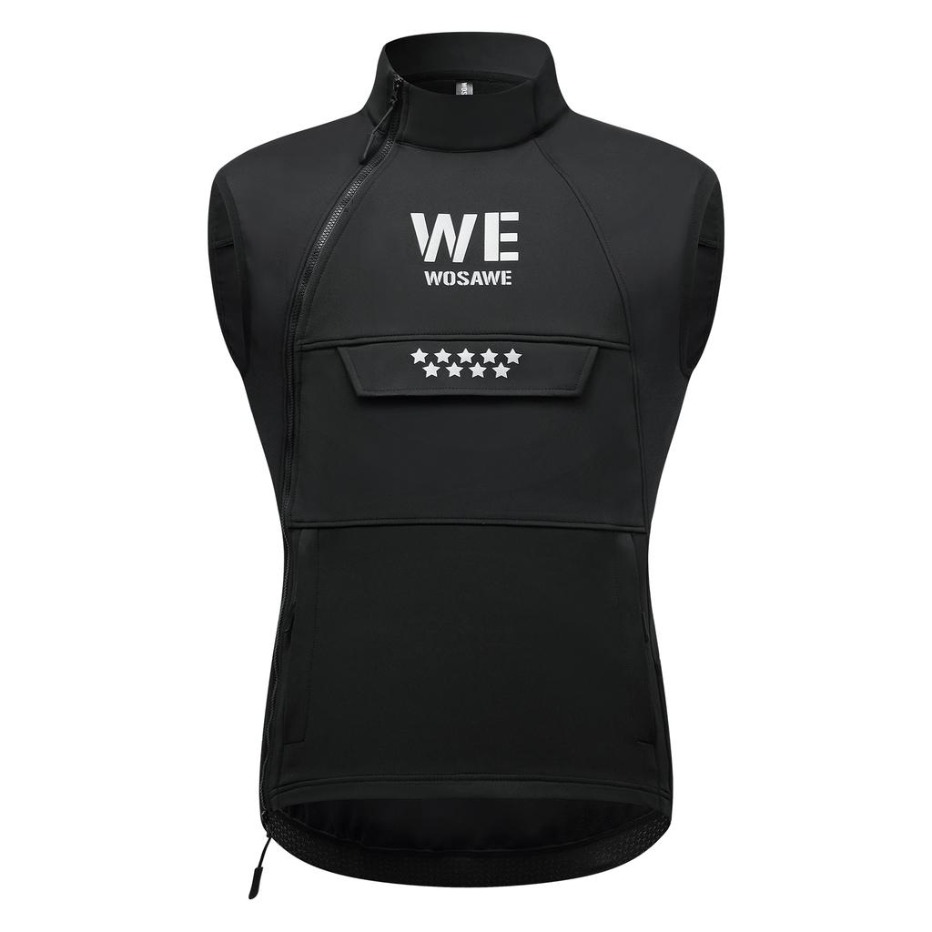 WOSAWE Winter Unisex Motorcycle Road Cycling Hybrid Fleece Water-Resistant Sports Outdoor Riding Thermal Vest