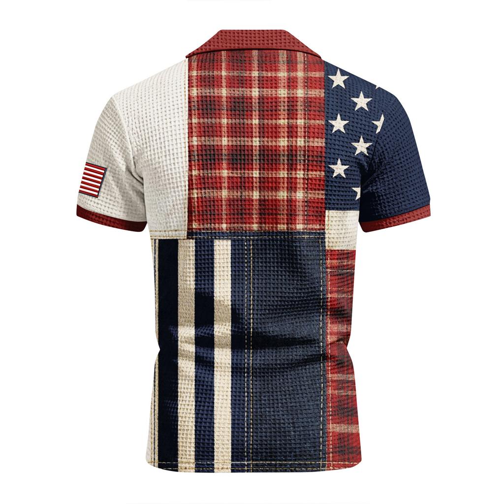 Men's Single Breasted Button Down Short Sleeved Casual And Comfortable Top