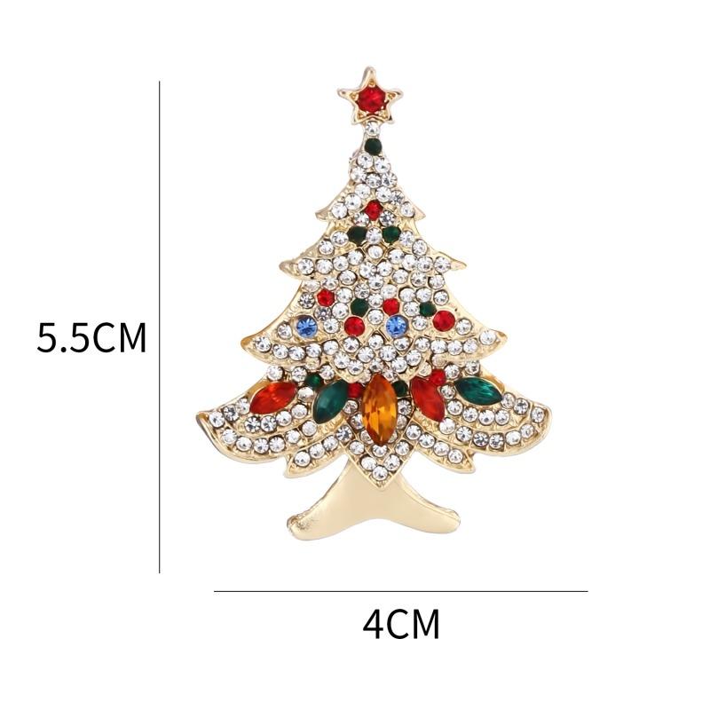 Christmas Tree Brooches Fashionable Rhinestone Colored Women Rhinestone Xmas Tree Brooch Gift Fashion Jewelry Festival Brooch