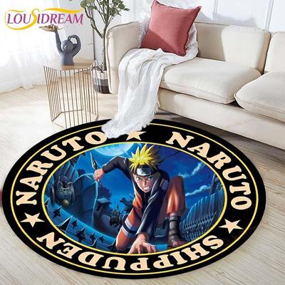Kreslený Naruto Okrúhly Detský Koberec Jednoduchosť Zviera Zajačik Včielka Vzor Detský Flanelový Koberec Detský Odtlačok Ruky Koberec