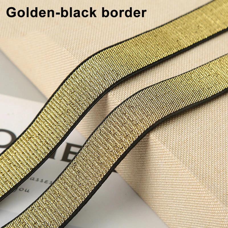 2/5 Metro Faixas Elásticas Macias Dourado Prata Brilhante Fita Elástica Tira para Costura DIY Cós Elástico Acabamento para Artesanato