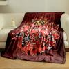 A collage of faceless football players in red jerseys on a red background. for all seasons blanket lunch break throw gift