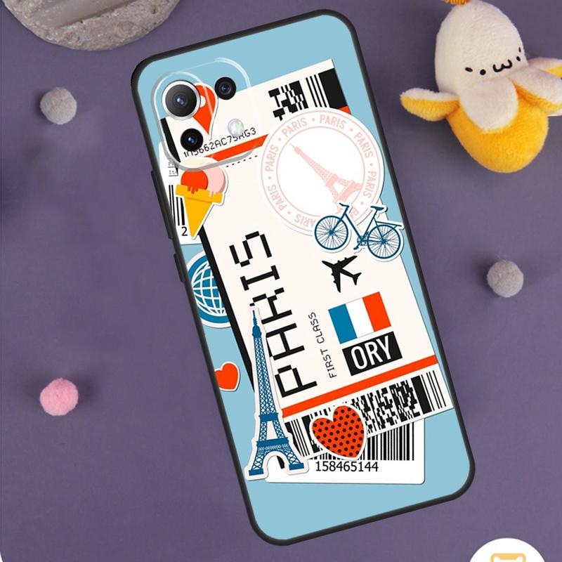 Travel Boarding Pass Tokyo Case For Xiaomi 15 14 Ultra 13T 14T 15T 17 Pro Max POCO F8 Ultra F5 F6 F7 X5 X6 X7 Pro Cover
