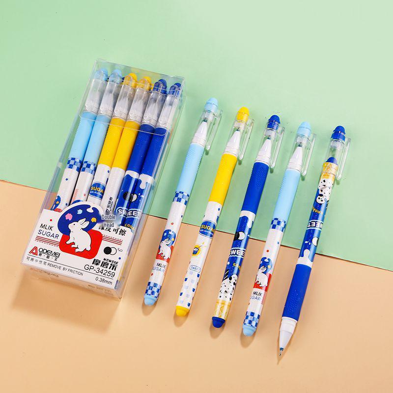 Momo Le Cartoon Erasable Gel Pen for Students - 0.38/0.5, Boys & Girls Style.