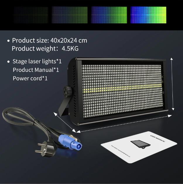 200W LED RGBW 4 In 1 48 Zone Strobe Light White 8000K DMX Super Bright Dj Wall Washer Bar Strobe Light Stage Lighting Effect