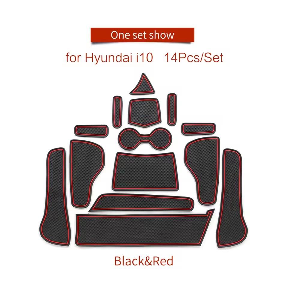For Hyundai I10 2025 - 2025 Anti-Slip Gate Slot Cup Mat Door Groove Pad  Non-Slip Mats Coasters Car Interior Accessories