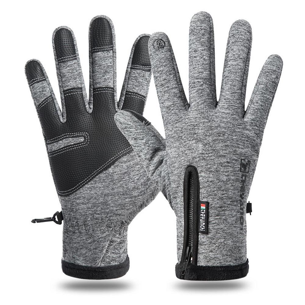 

M-XXL Winter Gloves Sensitive Touch Cycling Gloves Warm Fleecing Mittens For Winter Outdoor XL сірий