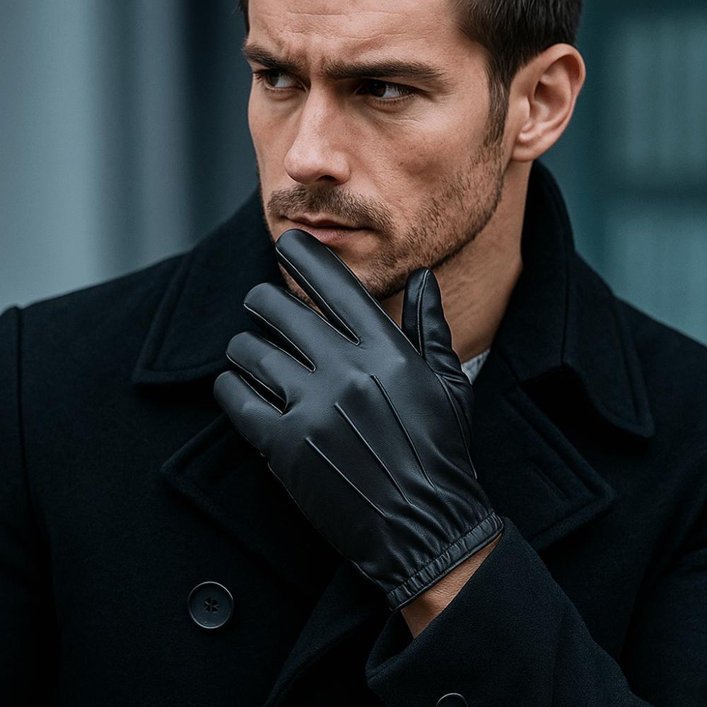 Black Full Finger Mittens Punk PU Leather Gloves Fashion Driving Gloves  Outdoor