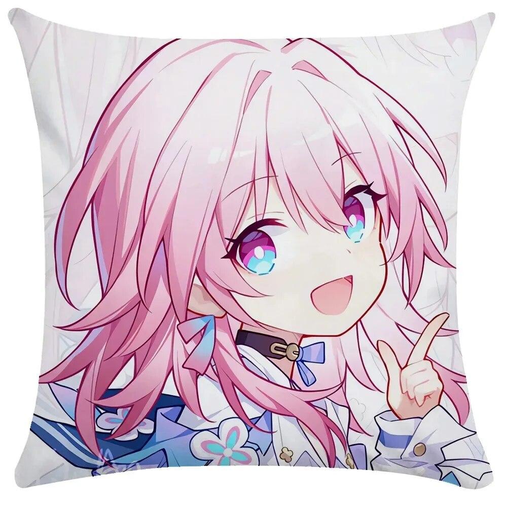 Anime Honkai Impact Pillow Cover Cosplay Cute Comic Print Cushion Cover Sofa Bedroom Home Decoration Pillow Cover