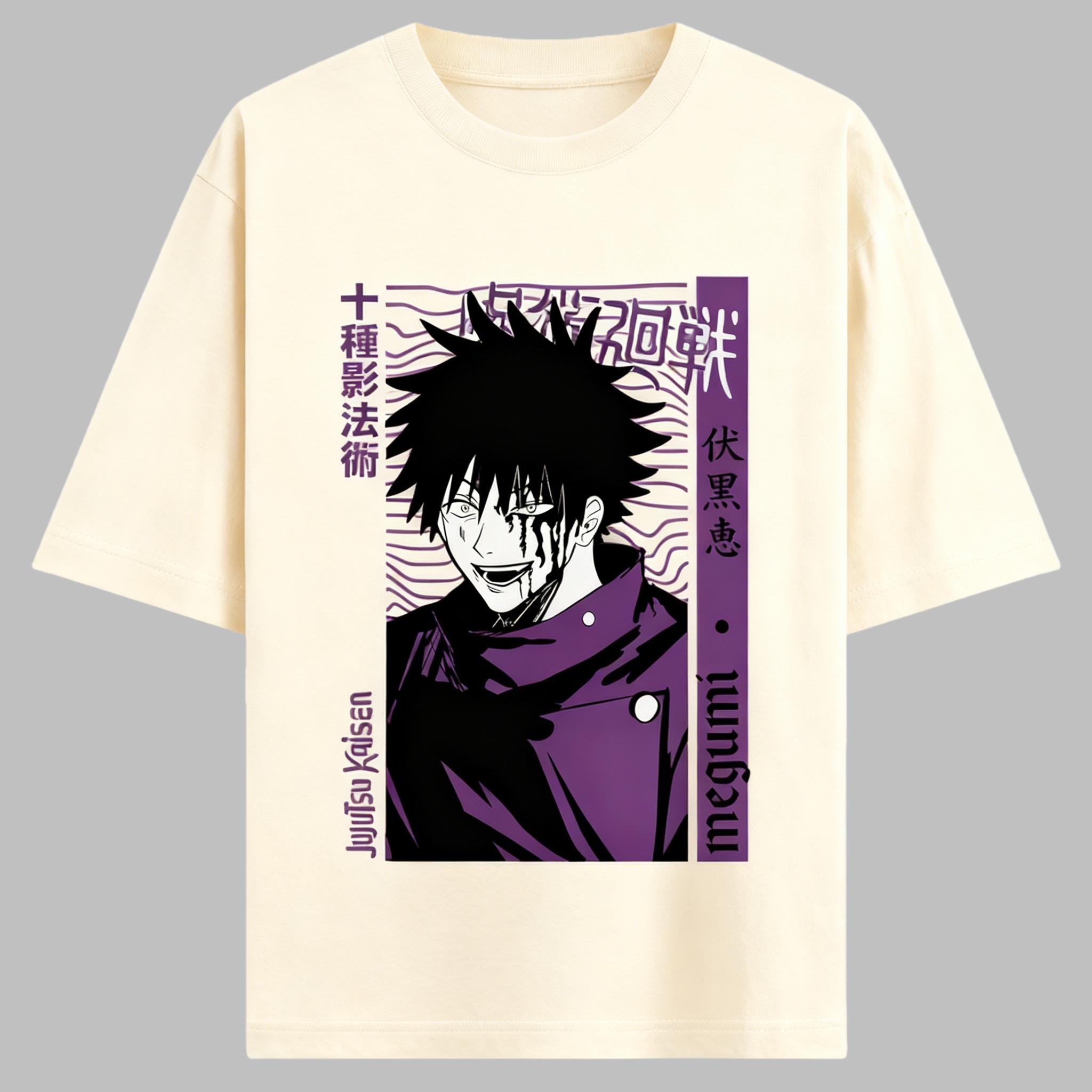 

Аниме Jujutsu Kaisen Фушигуро Мегуми Печать Хлопковая Футболка Мужская и Женская Мода Харадзюку Летняя Аниме Периферия Одежда 4XL