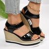 Fashion Women's Sandals Fashion Platform Shoes Women Summer Hook Loop Wedge Heeled Sandles Woman Ankle Strap High Heeled Sandalias 36-43