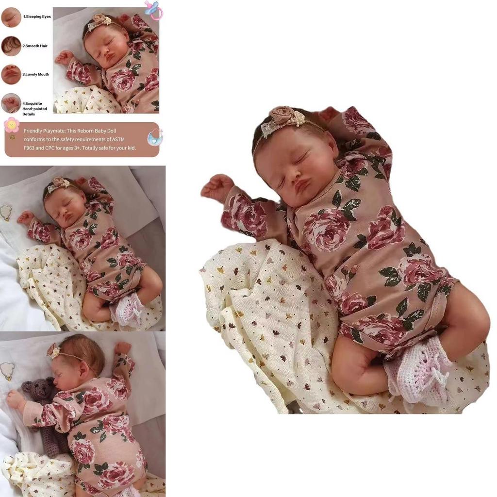 Silikon-Reborn-Baby-Puppe mit handbemalten Merkmalen für Sammler und als Geschenk