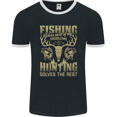 Fishing & Hunting Fisherman Hunter Funny Mens Ringer T-Shirt FotL
