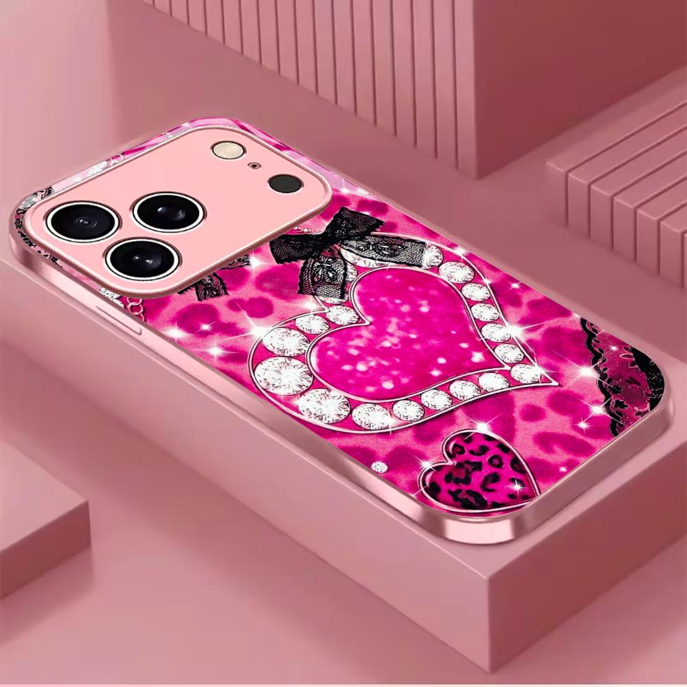 Diamond Love Madam Protect PhoneCase Glass PhoneCase for iPhone 17 16 15 14 13 12 11pm Pro Plus Dropresistant Cellphone Female