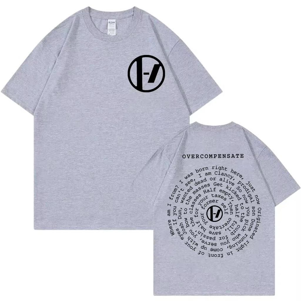 Twenty One Pilots Overcompensate Lyric Print T-shirt The Clancy World Tour 2024 T-shirts Men Women Fashion Rock Hip Hop T Shirts