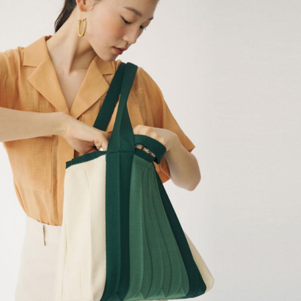 Buy Pleats Mama 2-Way Shoulder Tote Bag Accordion Pleated Knit Buy Pleats Mama 2-Way Shoulder Tote Bag Accordion Pleated Knit