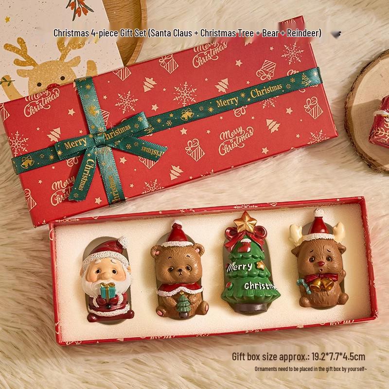 Santa Claus Christmas Gift Box: Tabletop Ornaments & Small Toys for Kids