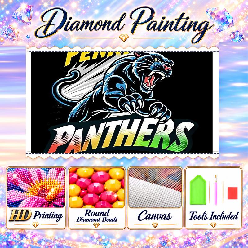 Penrith Panthers Diamond Painting Kit 5D Full Drill DIY Diamond Mosaic Wall Art Home Decor