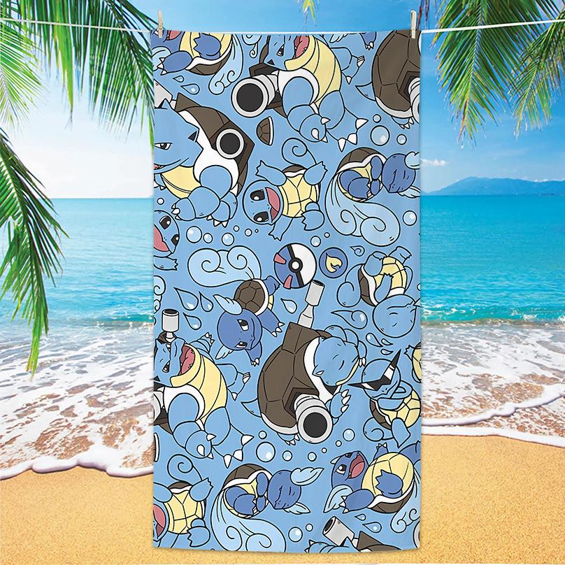 Microfiber Cartoon Printed Beach Towel Quick Absorbent Bath Towel For Adults Kids Swimming Seaside