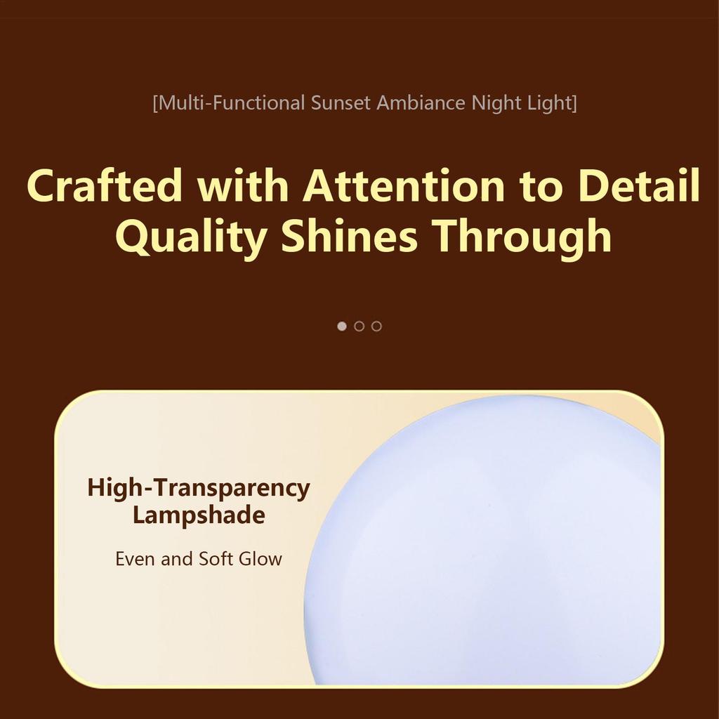 Room Night Light LED Ball Sunset Mood Nightlight With 3 Modes Brightness Mood Lamp For Tent Gathering Night Reading Camping