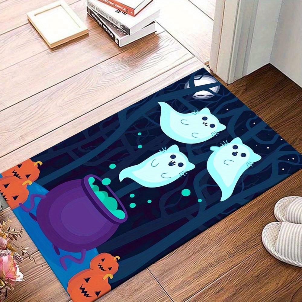

1pc Cat Ghost Area Rug, Slip-Resistant, Easy-Clean, Stain-Resistant, Perfect for Cozy Living Rooms, Bedrooms, Kitchens, Offices, and Holiday 60cm by 90cm
