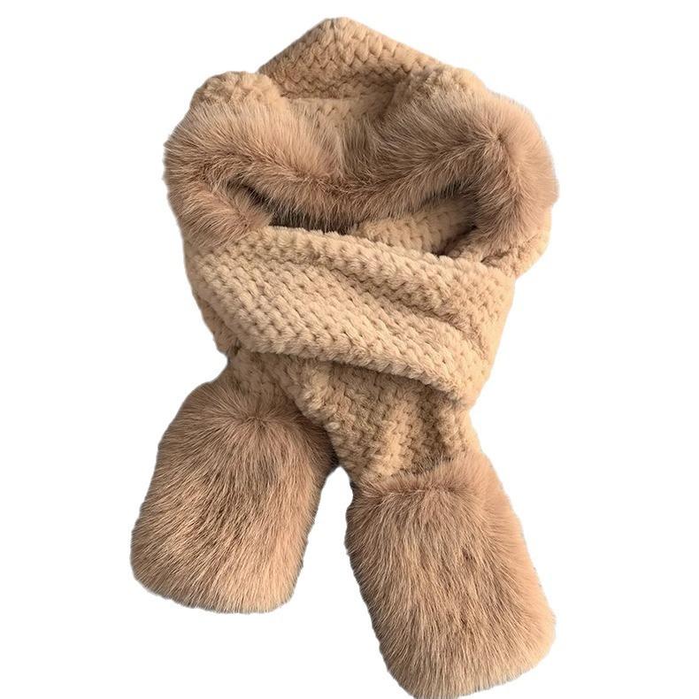 Cute Bear Hat Gloves Three In One Scarf Plush Hat for Women In Winter Riding Easy Outdoor High End Warm Hat